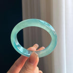 冰种天空蓝翡翠平安镯（54.2mm）（yc373425）