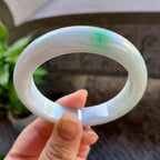 细糯种白底青平安镯（55.3mm）（yc308746）