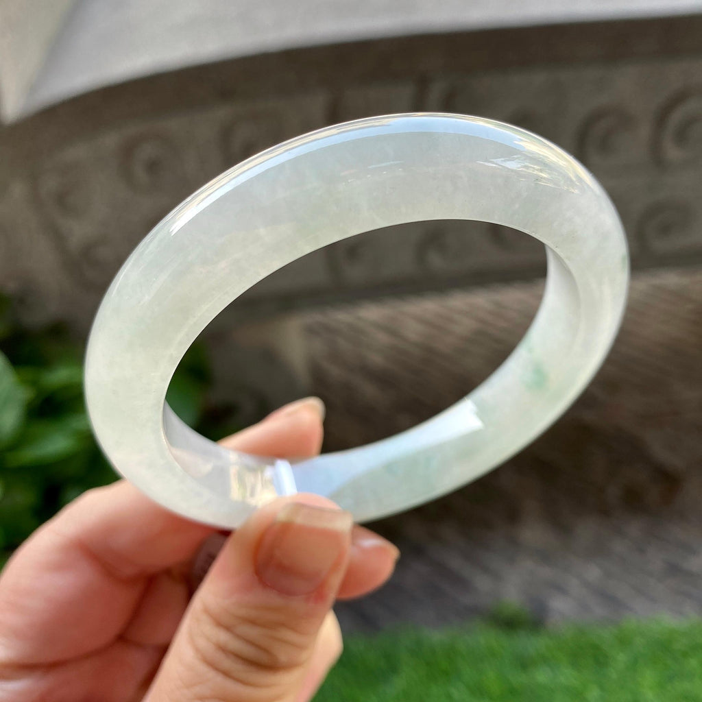 糯冰种飘花平安镯（57.3mm）（yc304784）