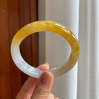 糯冰黄翡翡翠平安镯（61mm）（yc277399）