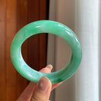 糯冰果绿翡翠平安镯（57.8mm）（yc415356）