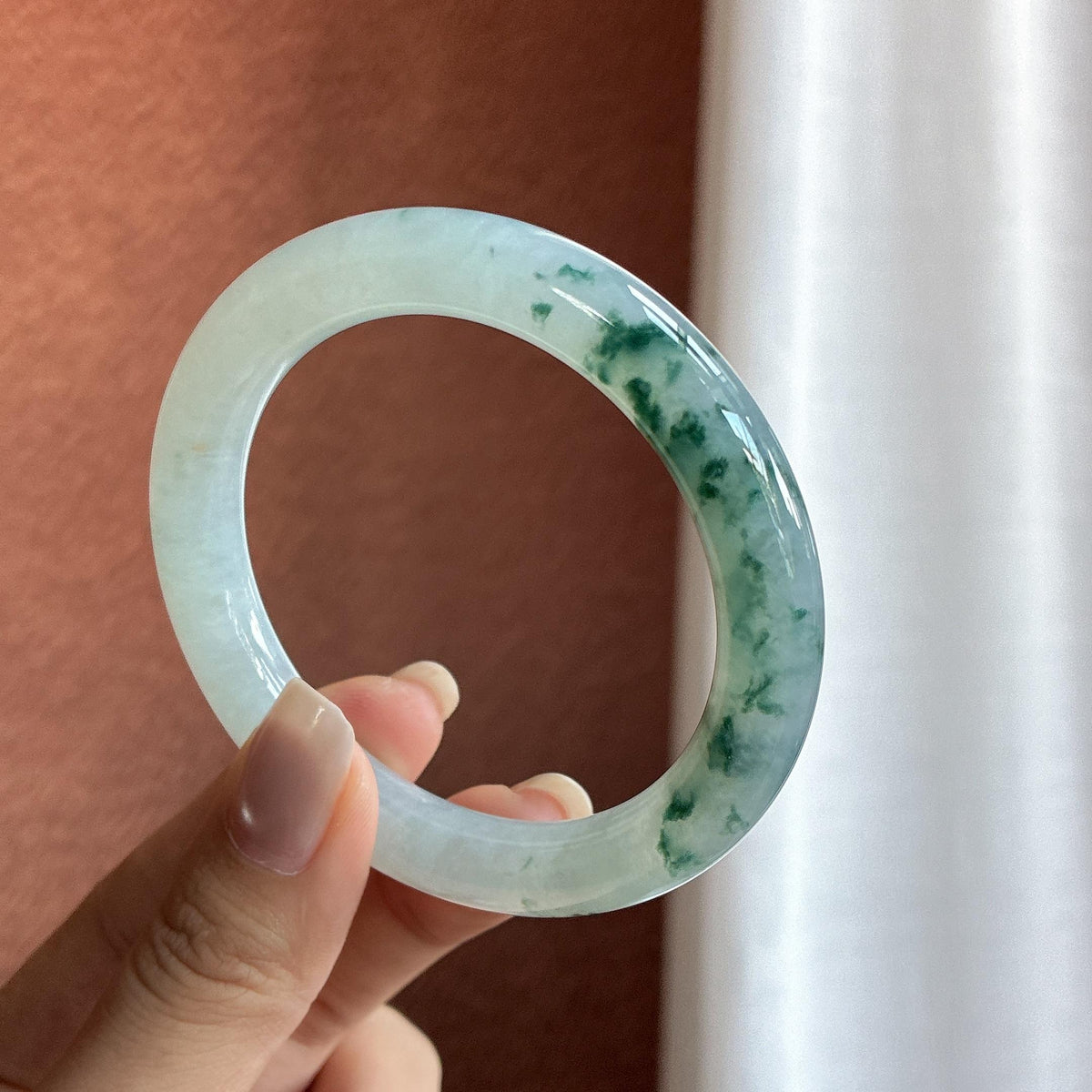 糯冰飘花圆条手镯 54圈（yc729449）