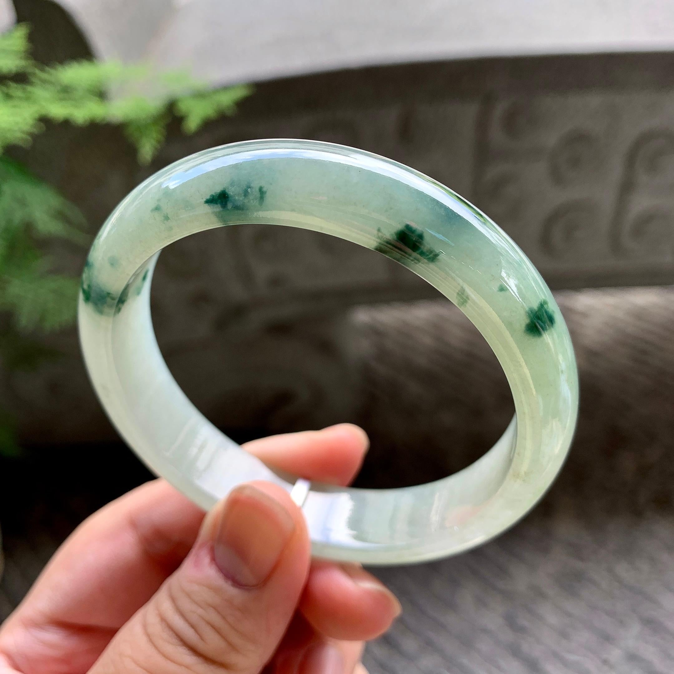 细糯种飘花平安镯（58.8mm）（yc202348）