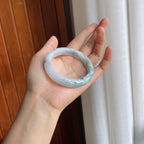 糯种飘花翡翠平安镯（56mm）（yc221949）