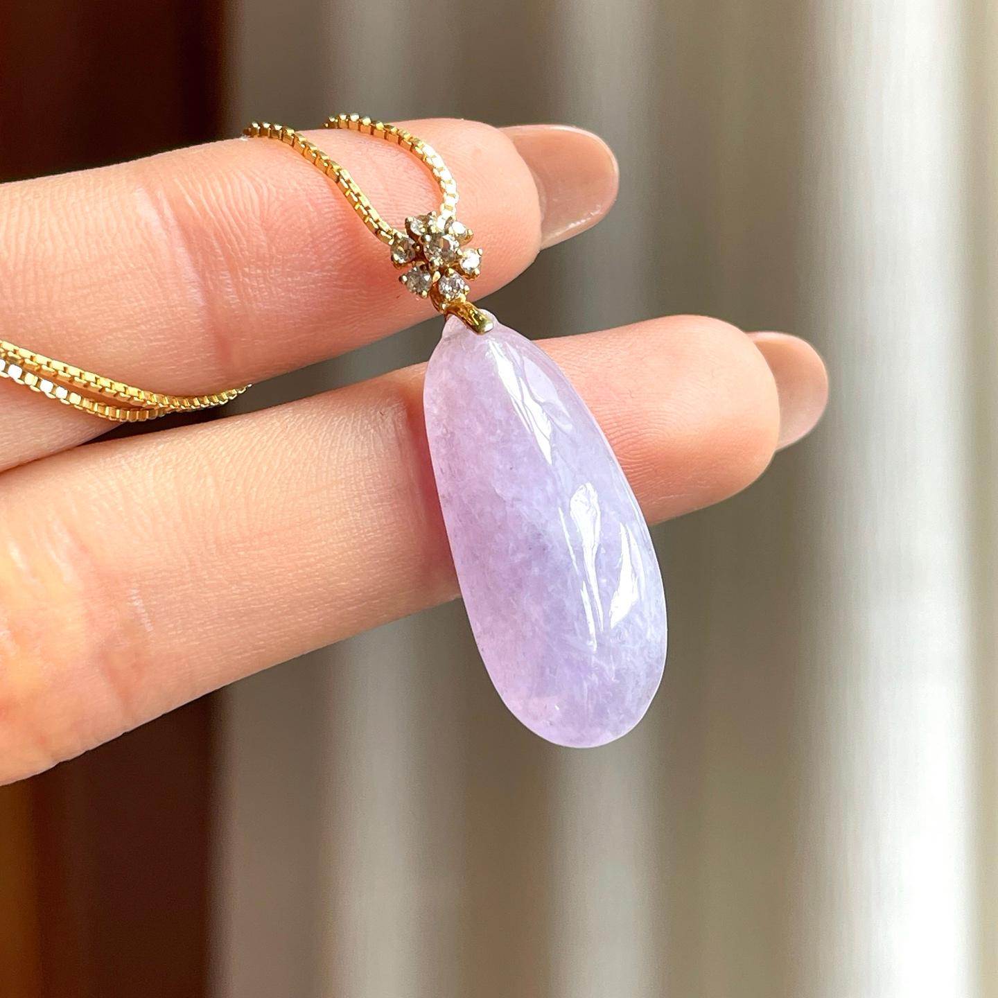 18k金扣头糯冰紫罗兰翡翠福瓜（yc356384）