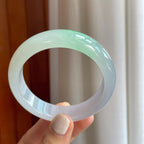 糯冰带色翡翠平安镯（58.8mm）（yc254961）