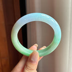 细糯种半山半水正圈平安镯 54圈 天然缅甸A货翡翠（yc440043）