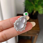 18k金钻镶高冰种无色葫芦戒指/吊坠（两用款）（yc255608）