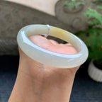 细糯种飘黄翡平安镯（57.7mm）（yc196521）