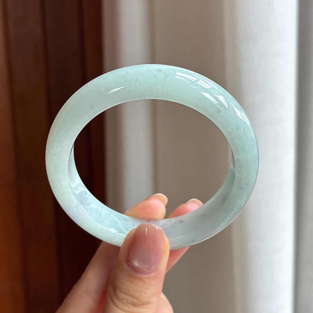 糯种特色翡翠平安镯（53mm)（yc422927）
