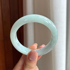 糯种特色翡翠平安镯（53mm)（yc422927）