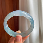 冰种蓝晴底翡翠平安镯（57.4mm)（yc342539）
