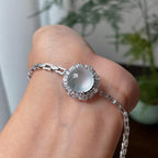 18k金钻镶冰种无色蛋面戒指/吊坠/手链（三用款）    天然缅甸A货翡翠（yc327264）