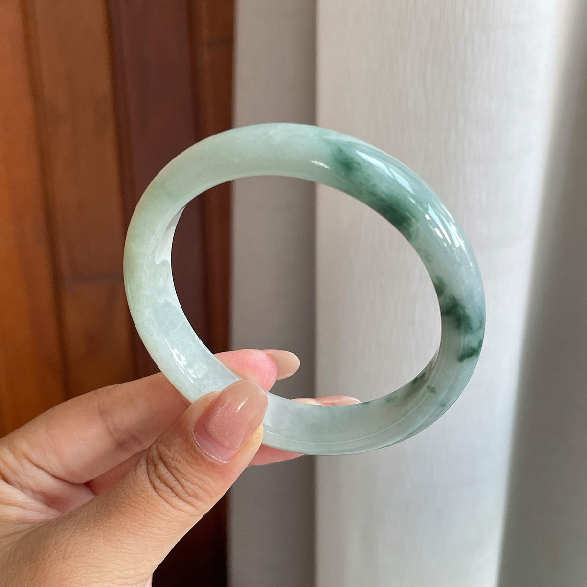 细糯冰飘花正圈平安镯 56圈（yc714749）