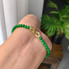 糯冰种满绿小米珠手链（yc202328）