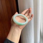 糯冰果绿翡翠平安镯（58mm）（yc373952）