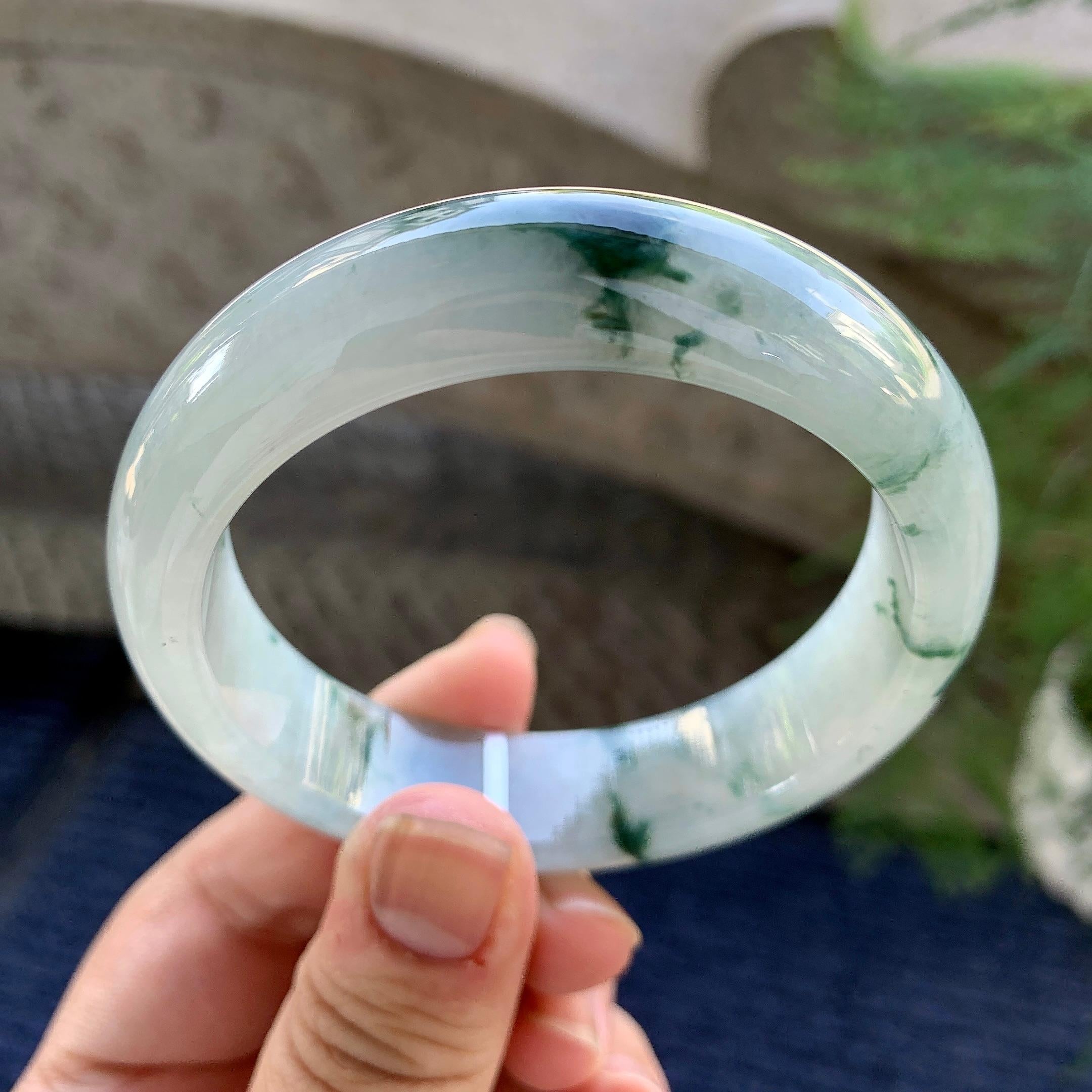 糯种飘花宽版轮胎手镯（56mm）（yc249400）