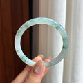 糯冰飘花翡翠圆条手镯 51圈（yc435383）