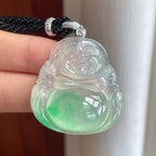 18k金扣冰种带色翡翠佛公（yc254040）