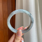 糯冰乌鸡翡翠平安镯（61.3mm)（yc373903）