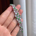 Vòng tay đá quý nhiều màu pha lê băng chủy khảm vàng 18k Ngọc phỉ thúy tự nhiên loại A Myanmar (yc450401)