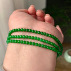 糯冰种满绿小米珠链（188颗） 天然缅甸A货翡翠（yc355306）