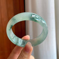 糯冰飘花宽版翡翠平安镯（57.6mm)（yc310964）