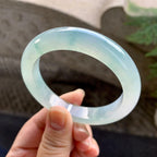 糯冰种飘花平安镯（55.3mm）（yc255596）