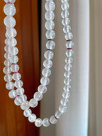 18k金镶冰玻种无色翡翠珠串项链（yc241846）