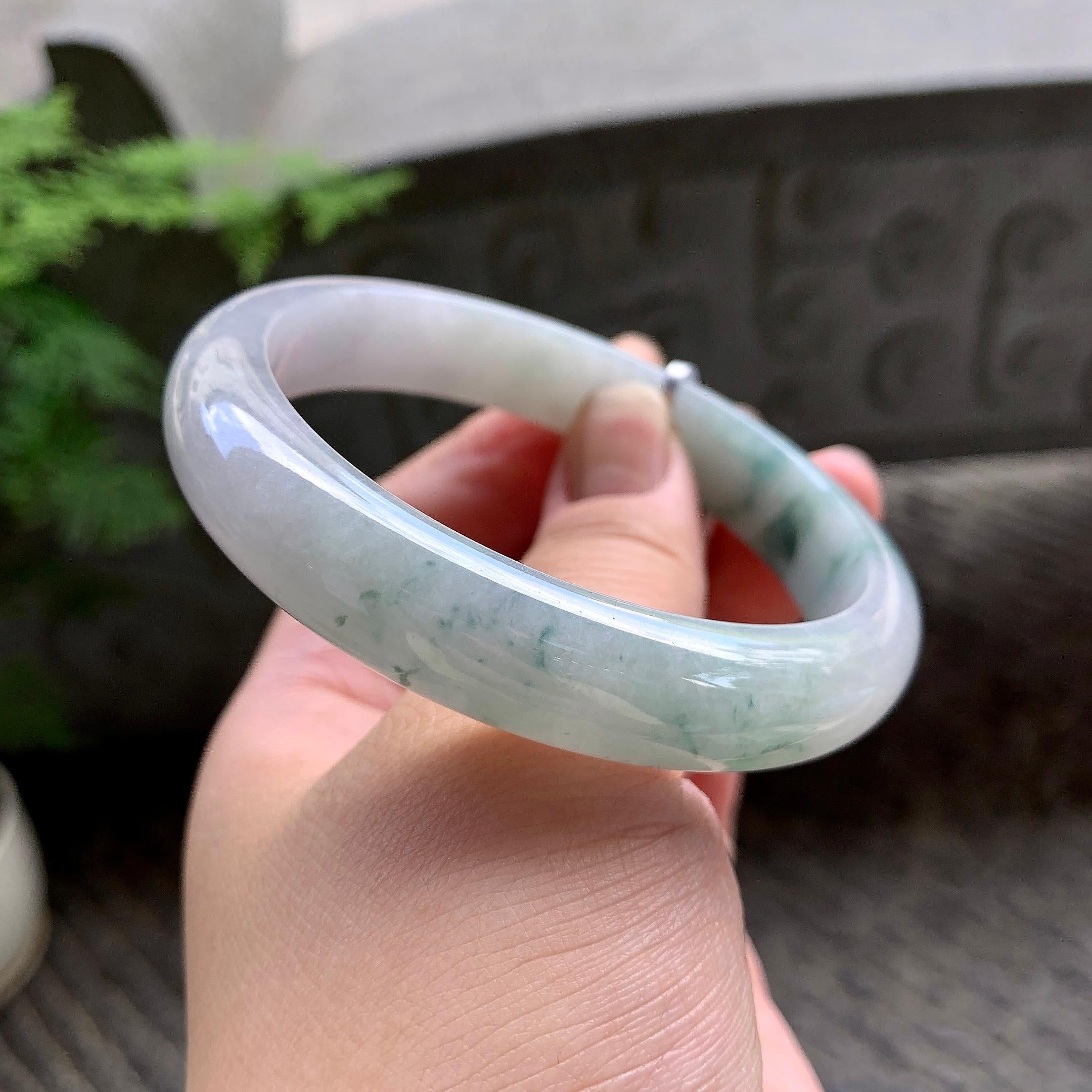 糯种飘花平安镯（61.5mm）（yc202355）