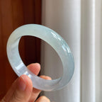 冰种淡底色翡翠平安镯（57.6mm）（yc338534）