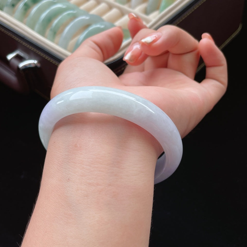 细糯种紫罗兰正圈翡翠手镯（59mm）（yc017378）