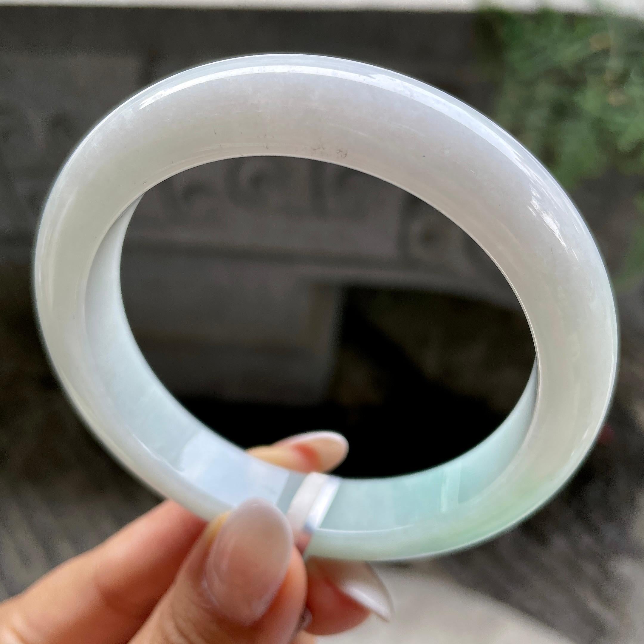 大圈口           细糯种晴底正圈平安镯60.6圈          天然缅甸A货翡翠（yc407865）