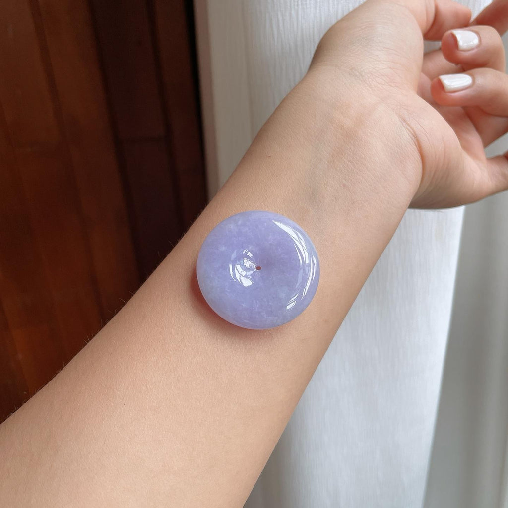 糯冰紫罗兰翡翠平安扣（yc248484）