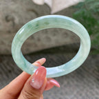 细糯种飘花正圈平安镯56.8圈       天然缅甸A货翡翠（yc431605）