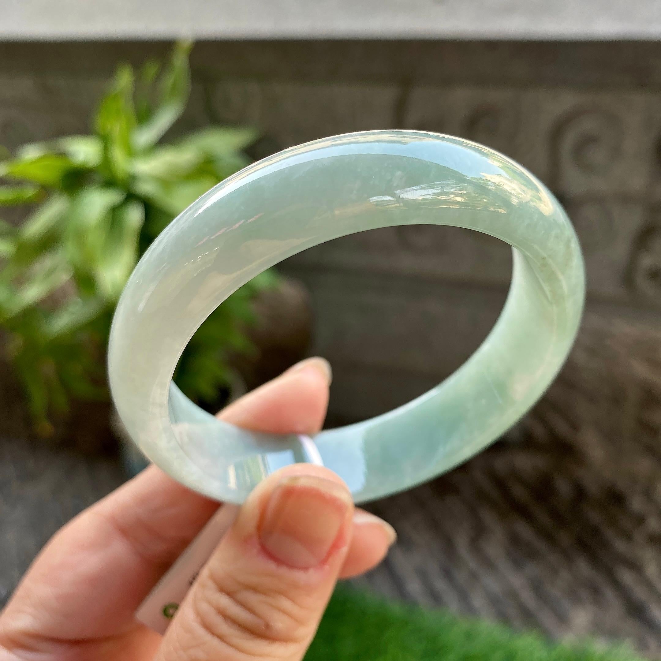 细糯种油青宽版轮胎手镯（56.3mm）（yc311874）
