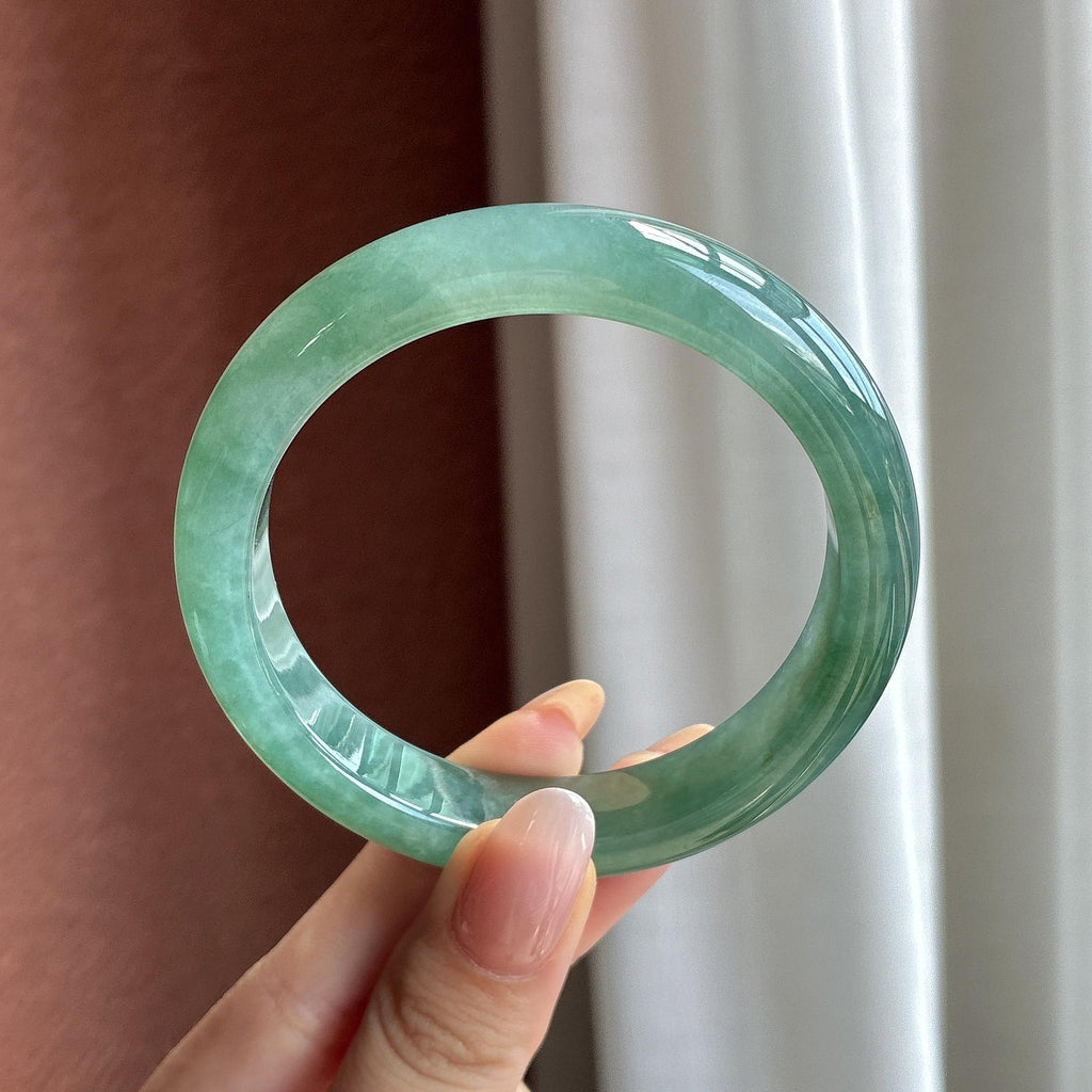 糯冰湖水绿正圈平安镯 57圈（yc732808）