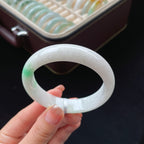 糯冰白底青翡翠手镯（57mm）（yc017177）