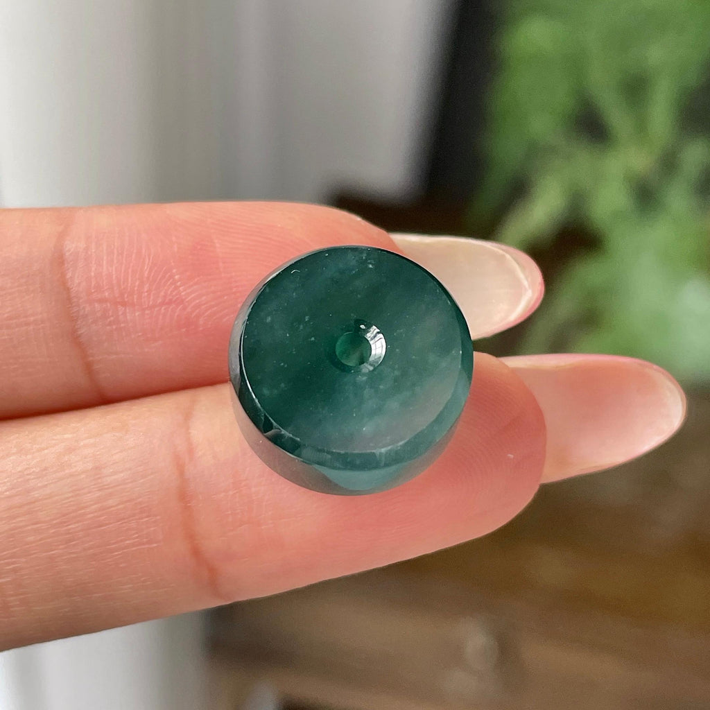 糯冰种蓝水子母扣吊坠       天然缅甸A货翡翠（yc448353）
