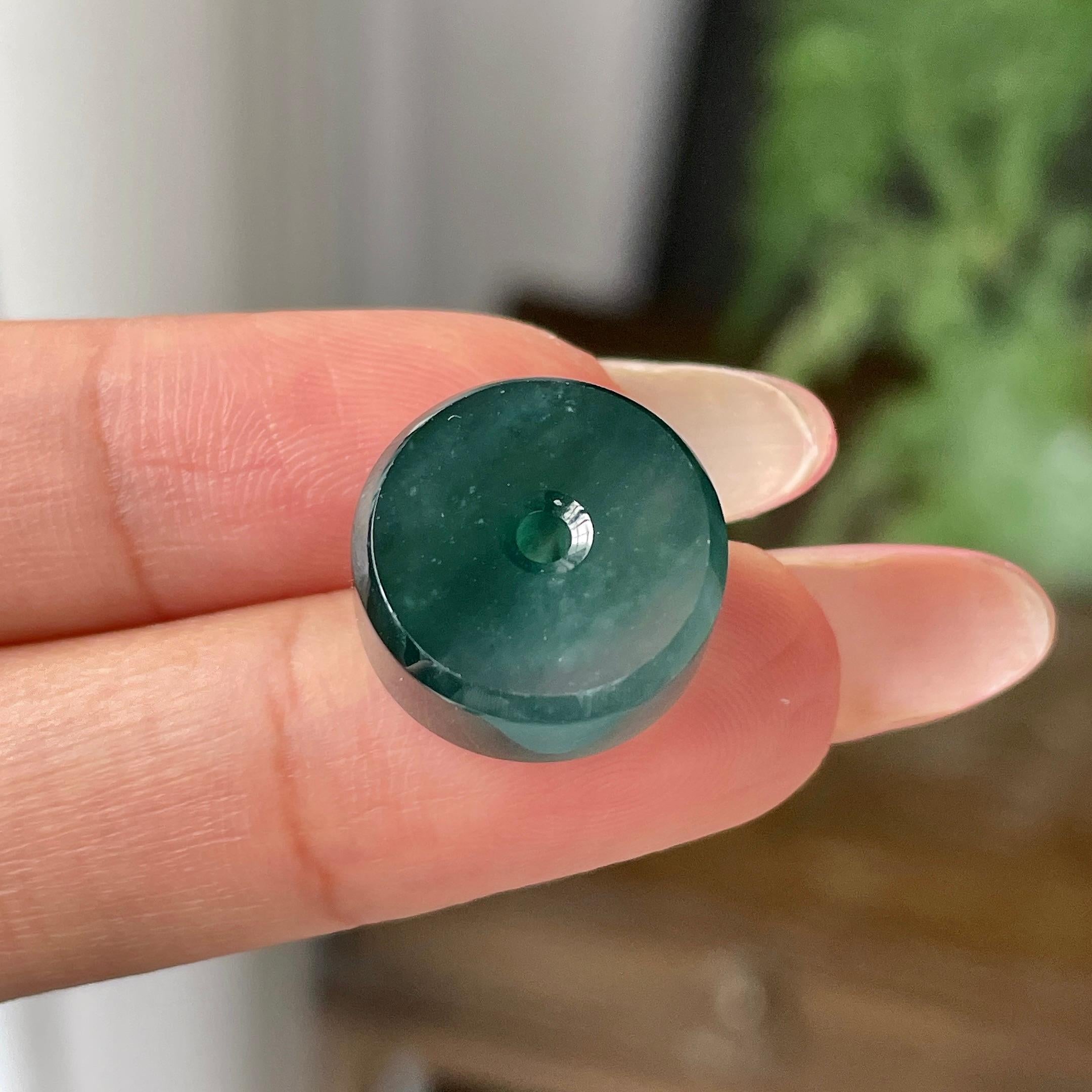 糯冰种蓝水子母扣吊坠       天然缅甸A货翡翠（yc448353）