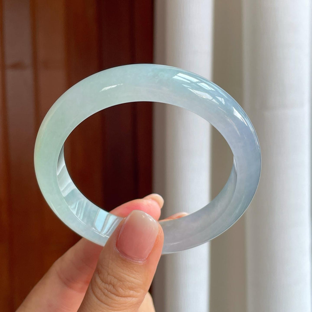 冰种晴底翡翠平安镯（57.8mm)（yc389561）