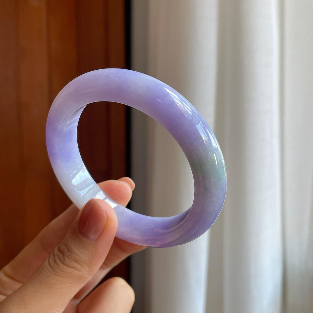 糯冰紫罗兰翡翠平安镯（54.5mm）（yc278713）