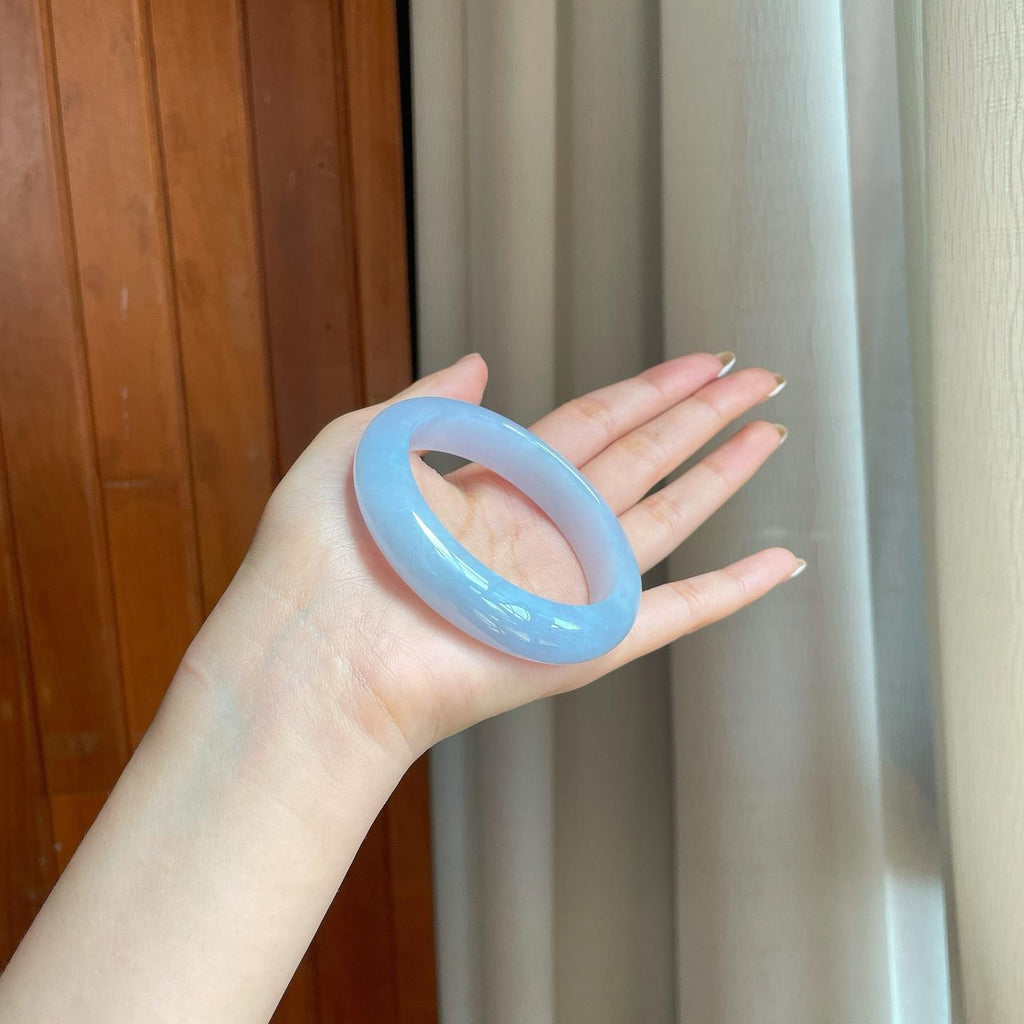 糯冰紫罗兰翡翠平安镯（56mm)（yc374595）