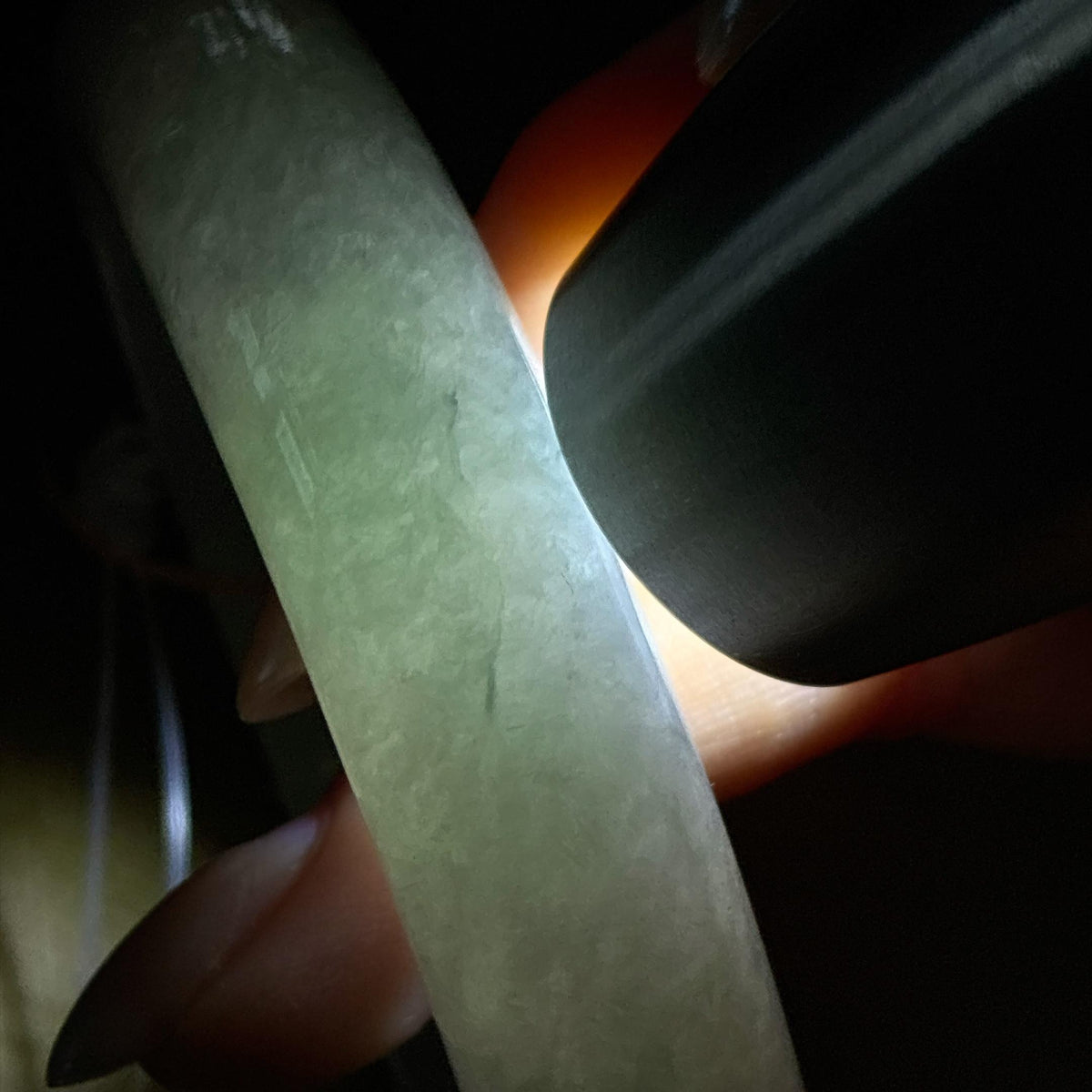 糯冰飘花正圈平安镯 56圈（yc722647）