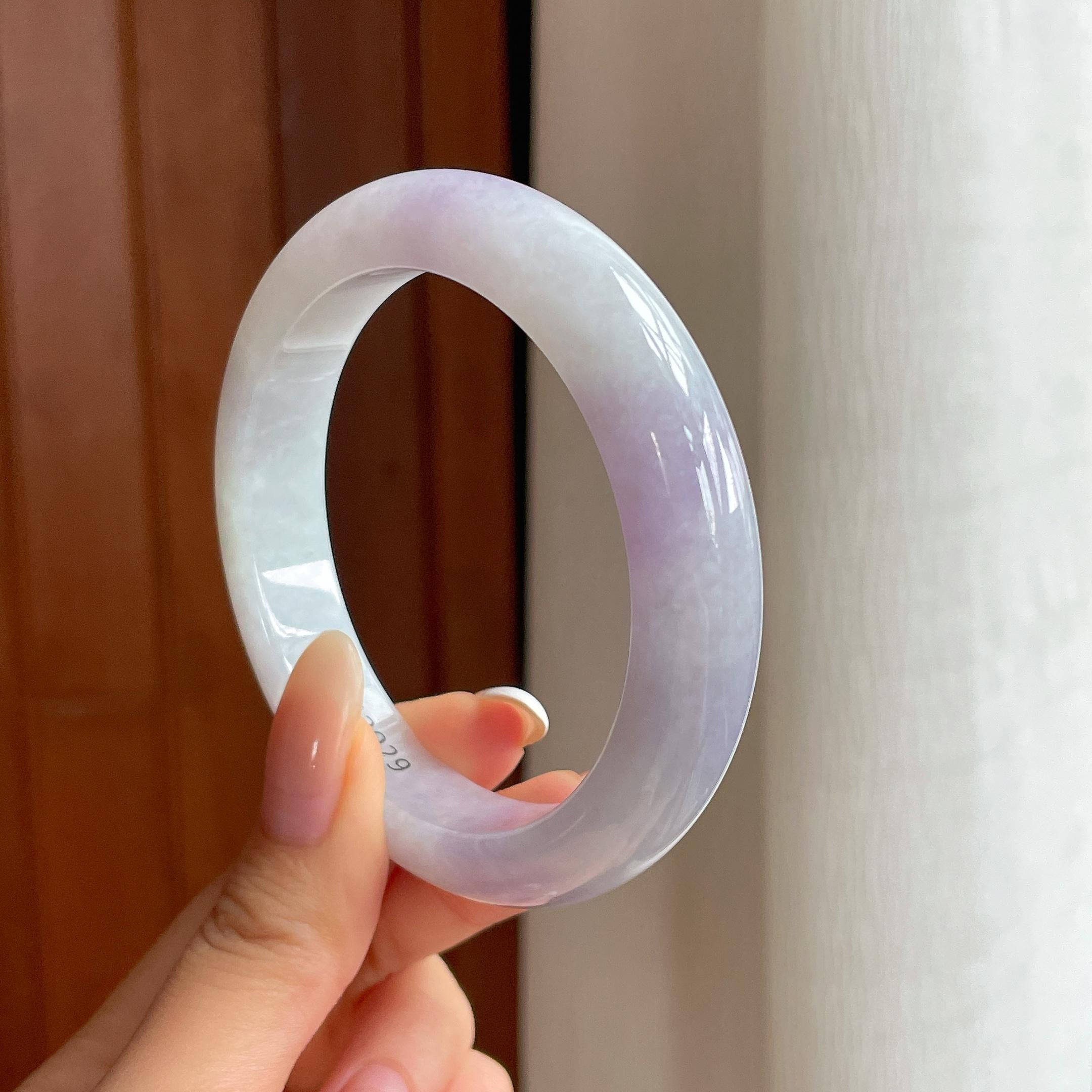 糯冰紫罗兰翡翠平安镯（58mm)（yc412194）
