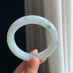 糯冰飘花翡翠平安镯（58.3mm)（yc389477）