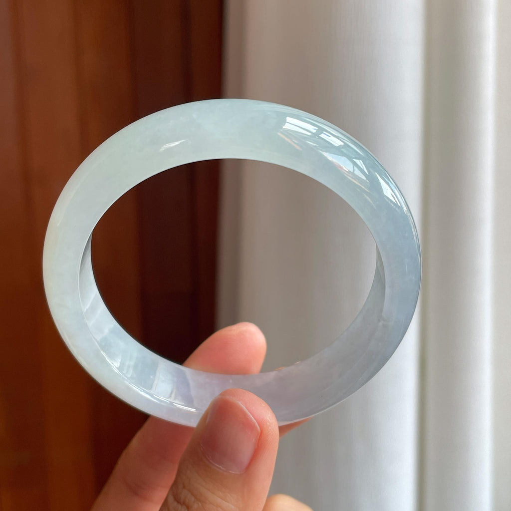 冰种淡底色翡翠平安镯（57.6mm）（yc338534）