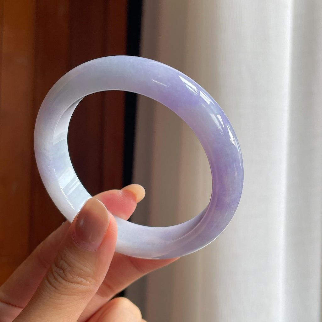 糯冰紫罗兰翡翠平安镯(57.5mm)（yc424298）