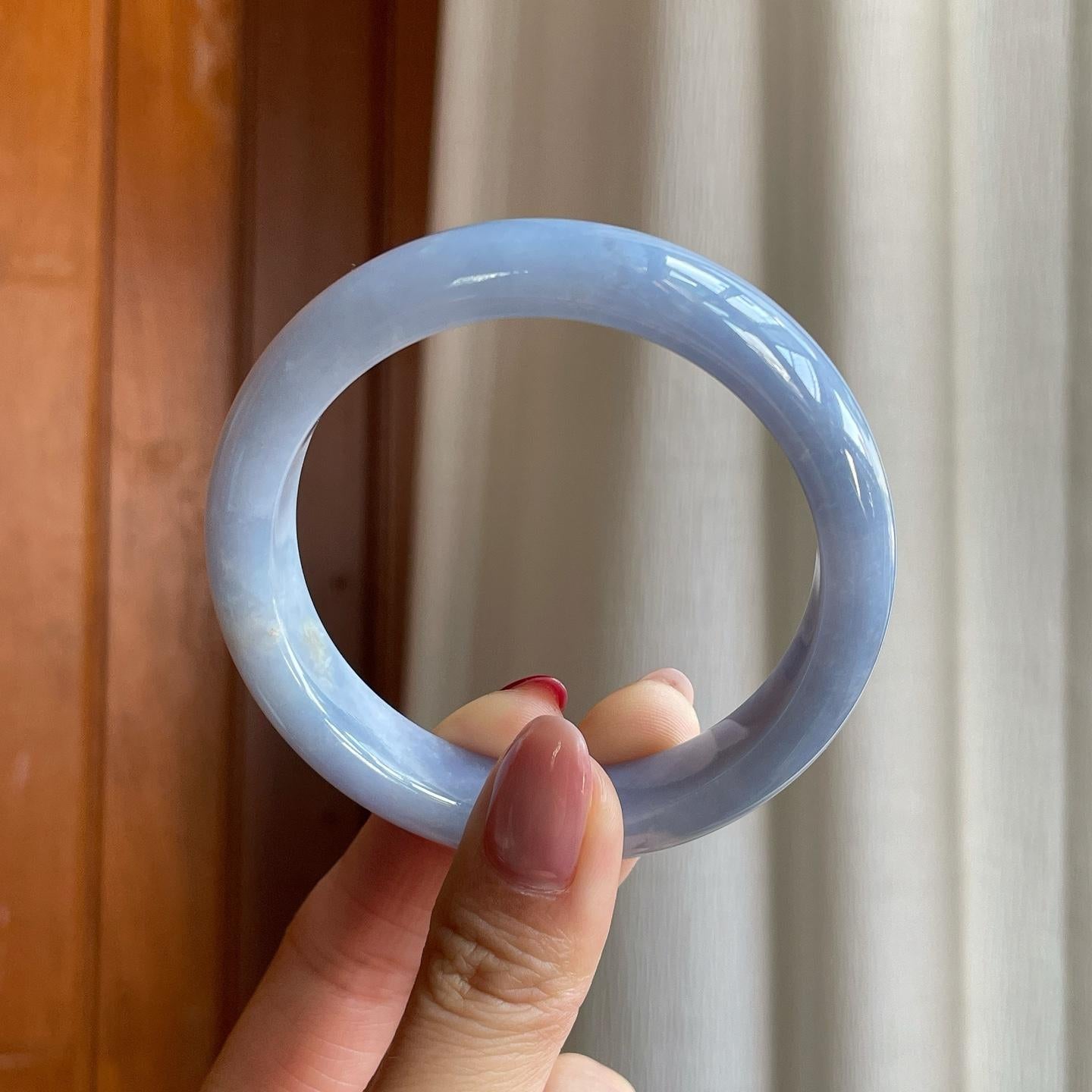 糯冰紫罗兰翡翠平安镯（56.8mm）（yc302431）