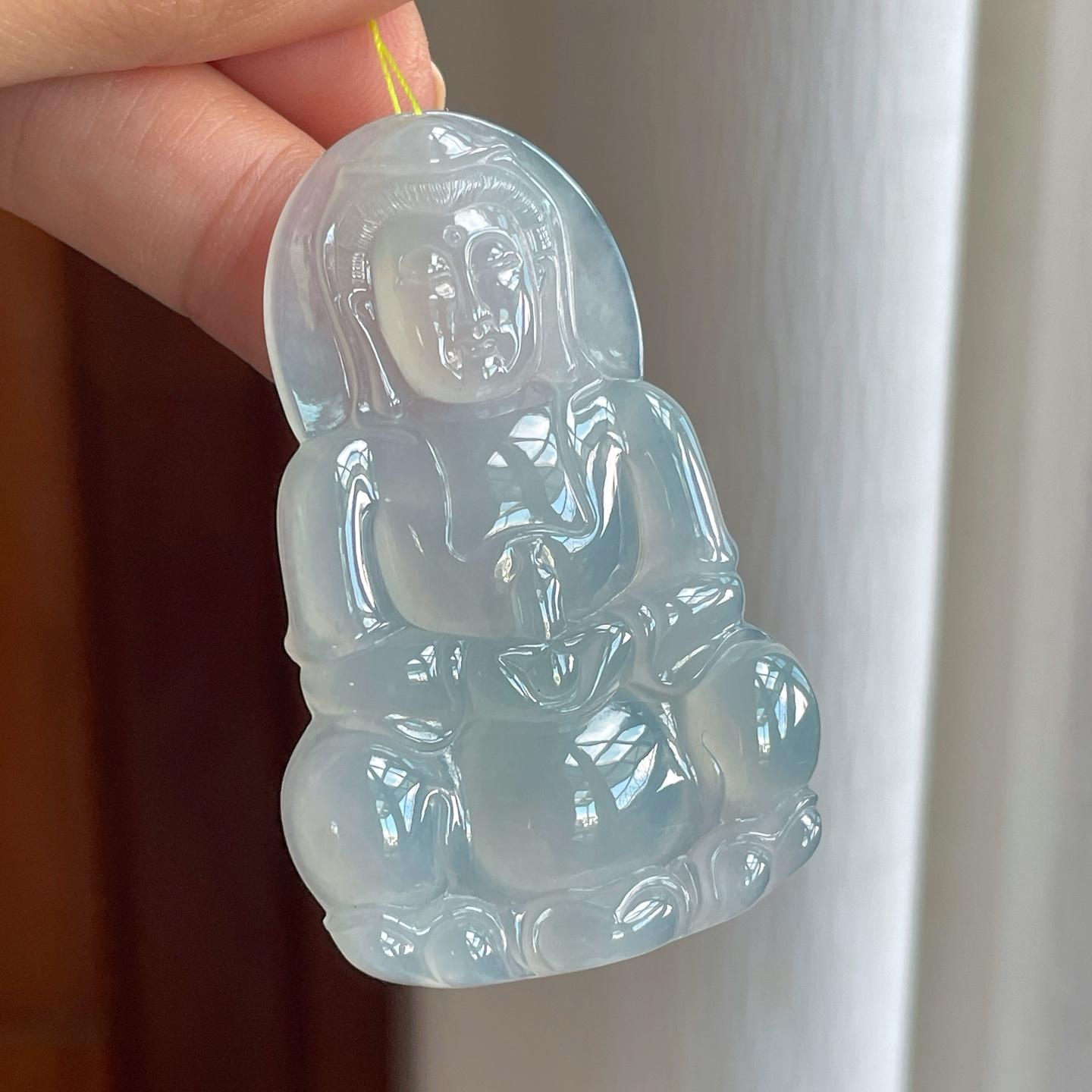 冰种淡晴底翡翠观音（yc257257）